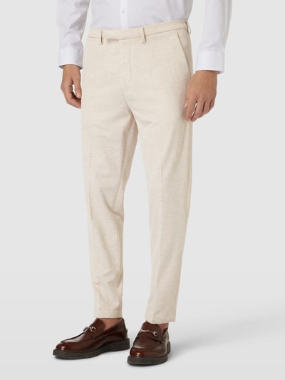 Cinque Spodnie do garnituru o kroju regular fit z lamowanymi kieszeniami model ‘Beppe’ Piaskowy 4