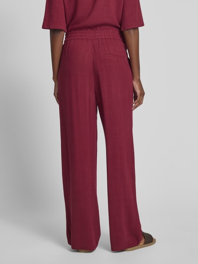 Jake*s Casual Straight Leg Stoffhose aus Viskose-Leinen-Mix Dunkelrot 5