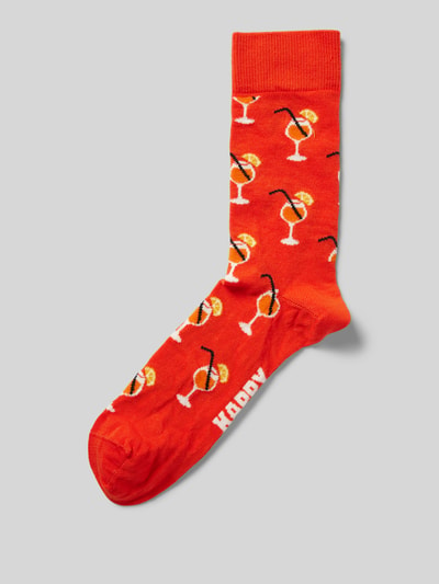 Happy Socks Socken mit Label-Print Orange 1