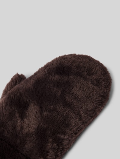 monari Handschuhe aus Kunstfell Dunkelbraun 3