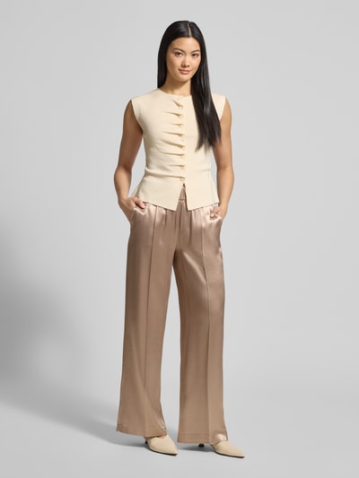 OPUS PANTS Spodnie materiałowe z elastycznym pasem Model 'Mucia' Szarobrązowy 1