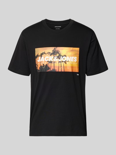 JACK & JONES T-Shirt mit Label-Print Modell 'INDIANA' Black 2