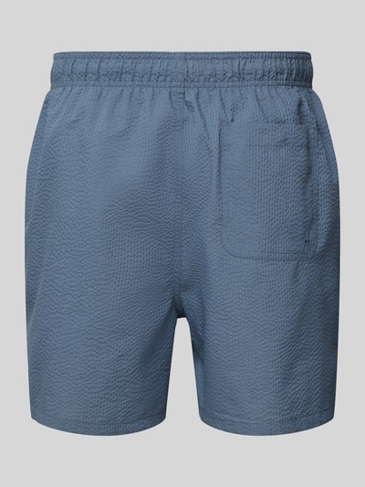 SELECTED HOMME Relaxed Fit Badeshorts mit Strukturmuster Modell 'COOPER' Rauchblau 3