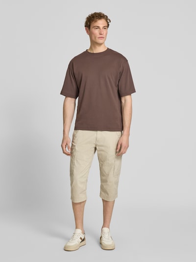 s.Oliver BLACK LABEL Relaxed Fit Cargoshorts aus Baumwoll-Mix Camel 1