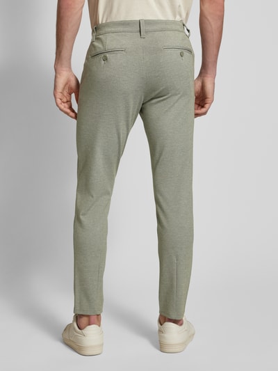 Only & Sons Slim fit stoffen broek met riemlussen, model 'MARK' Olijfgroen gemêleerd - 5