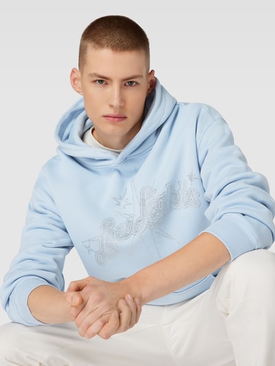 Low Lights Studios Hoodie mit Strasssteinbesatz Hellblau 3