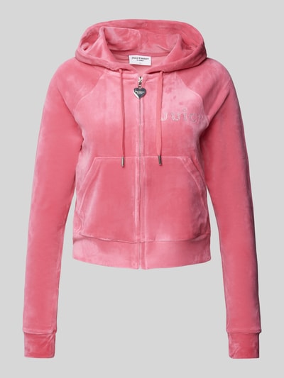 Juicy Couture Bluza rozpinana z obszyciem kamieniami stras z logo model ‘MADISON’ Mocnoróżowy 2