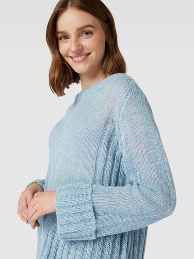 Fransa Strickpullover mit Woll-Anteil Modell 'Bien' Hellblau Melange 3