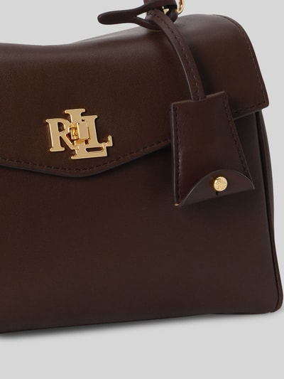 Lauren Ralph Lauren Torba na ramię z naturalnej skóry z odpinanym paskiem na ramię Ciemnobrązowy 7