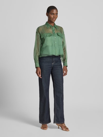 Weekend Max Mara Boxy Fit Langarmbluse aus semitransparenter Seide Modell 'COLOMBIA' Gruen 1