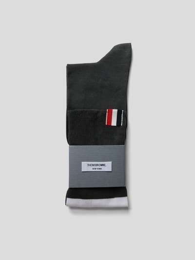 Thom Browne Socken mit Label-Print Dunkelgrau 3