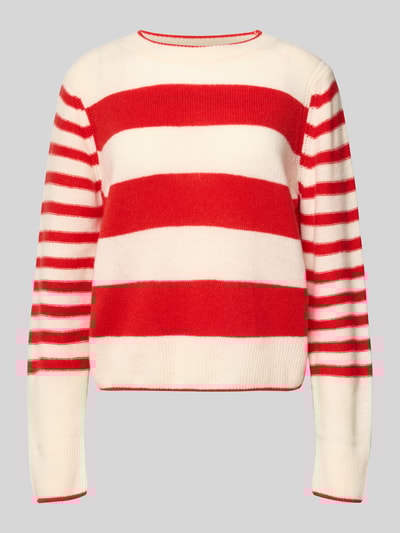 Marc O'Polo Regular fit gebreide pullover van zuivere scheerwol Lichtrood - 2