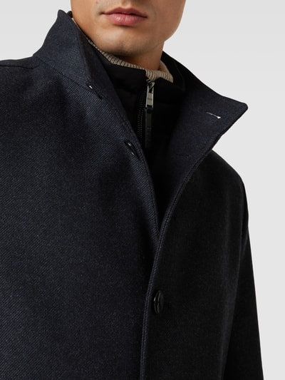 BOSS Lange jas met opstaande kraag, model 'Hyde' Marineblauw gemêleerd - 3