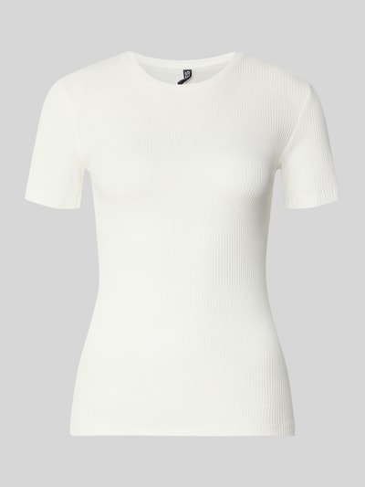 PIECES Slim Fit T-Shirt aus Baumwoll-Mix Modell 'RUKA' Weiss 2