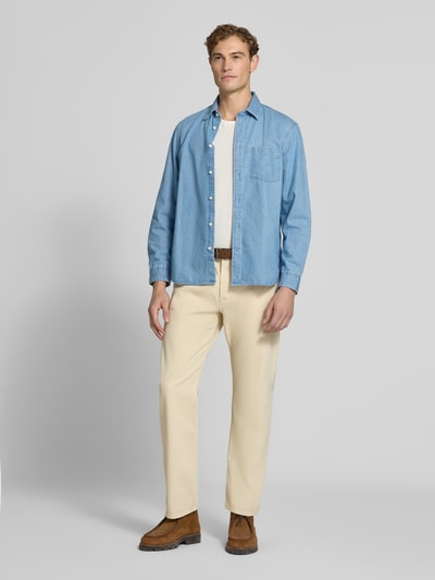 Selected koszula casualowa o kroju regular fit z czystej bawełny model 'REGCARLO' Jasnoniebieski 1