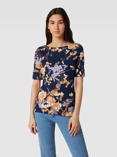 Lauren Ralph Lauren T-Shirt mit U-Boot-Ausschnitt Modell 'JUDY' Marine 4