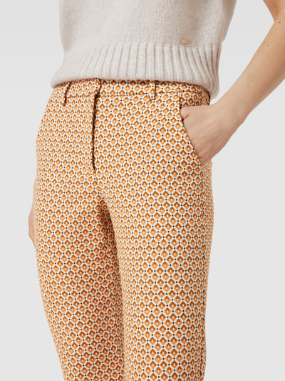Weekend Max Mara Skinny Fit Chino mit Allover-Muster Modell 'PAPAIA' Orange 3