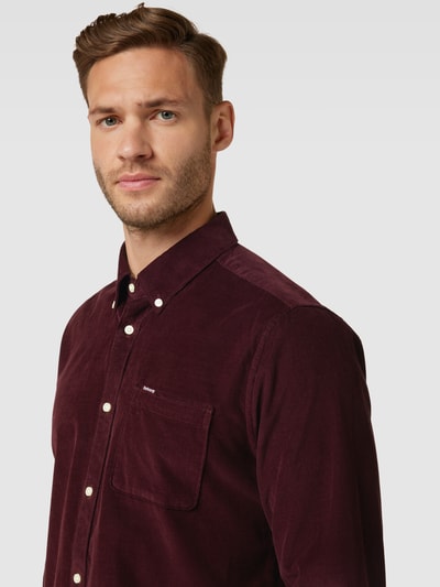 Barbour Cordhemd mit Button-Down-Kragen Modell 'Ramsey' Bordeaux 3