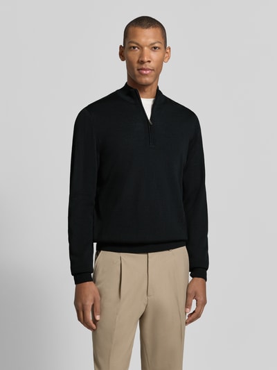 MAERZ Muenchen Regular fit sweatshirt van zuivere scheerwol Zwart - 4