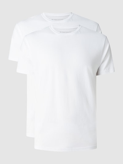 Tom Tailor T-shirt z bawełny w zestawie 2 szt.  Biały 1