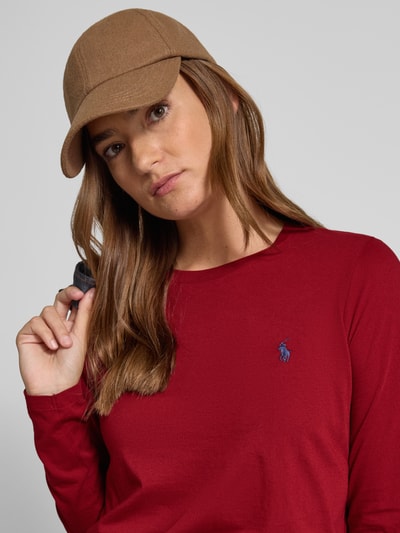 Polo Ralph Lauren Shirt met lange mouwen en labelstitching Donkerrood - 3