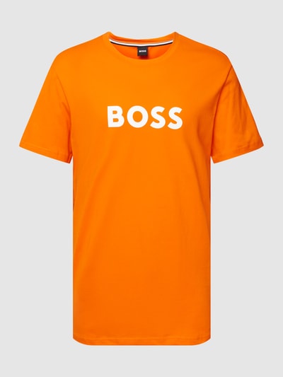 BOSS T-shirt met labelprint Oranje - 2