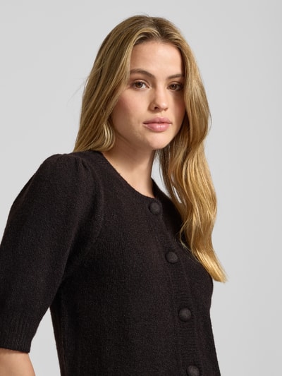 Neo Noir Strickcardigan mit 1/2-Arm Modell 'Trudy' Dunkelbraun 3