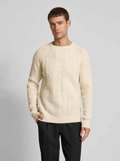 Lindbergh Strickpullover mit gerippten Abschlüssen Offwhite 4