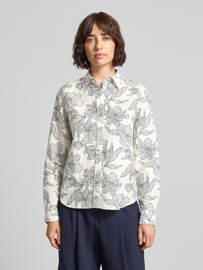 GANT Regular Fit Bluse aus Leinen-Baumwoll-Mix Marine 4