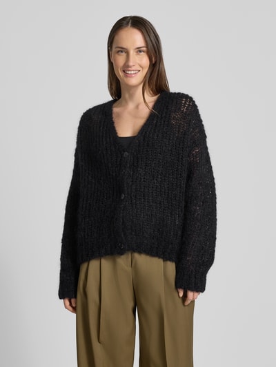 Weekend Max Mara Kardigan z mieszanki moheru i wełny w kroju regular fit Czarny 4