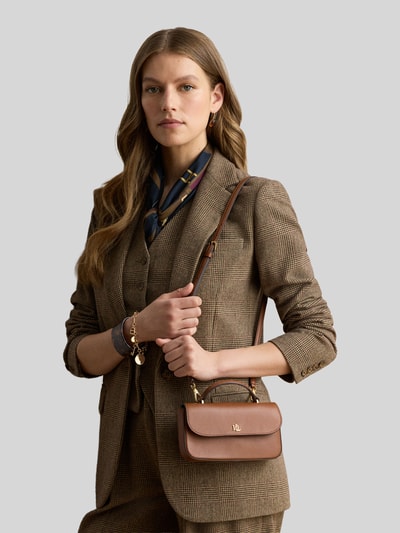Lauren Ralph Lauren Umhängetasche aus echtem Kalbsleder Modell 'MRCY' Camel 1