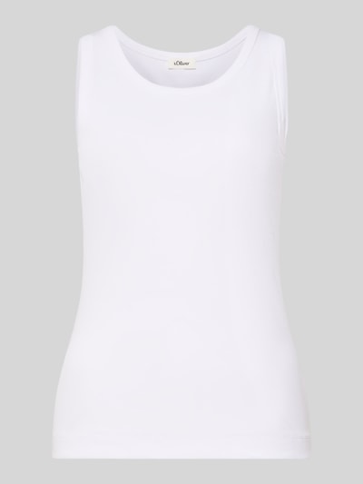 s.Oliver RED LABEL Top typu tank w kroju regular fit z mieszanki bawełny Biały 2