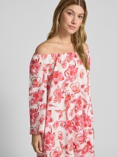 Christian Berg Woman Midi-jurk met ronde hals Lichtrood - 3