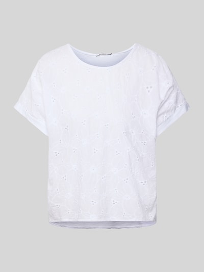 ZABAIONE T-shirt z fakturowanym wzorem Biały 2