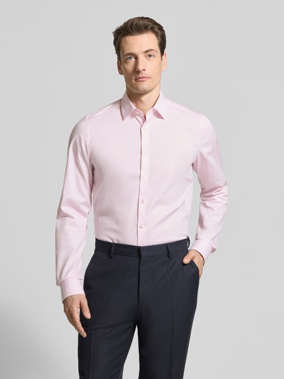 OLYMP Level 5 Body Fit Business-Hemd mit Strukturmuster und extra langem Arm Rosa 4