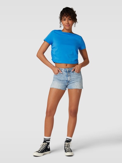REVIEW Korte jeans met siersteentjes Bleu - 1