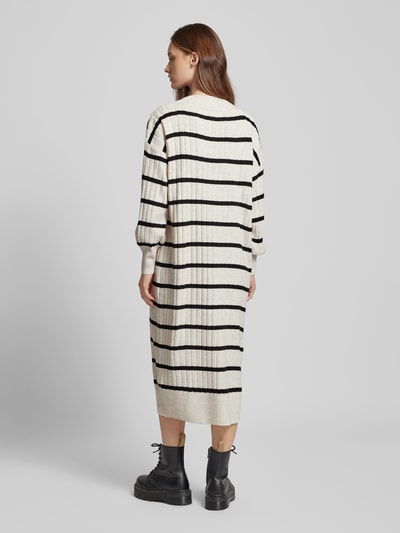 Only Oversized gebreide jurk met geribde strepen, model 'NEW TESSA' Offwhite gemêleerd - 5