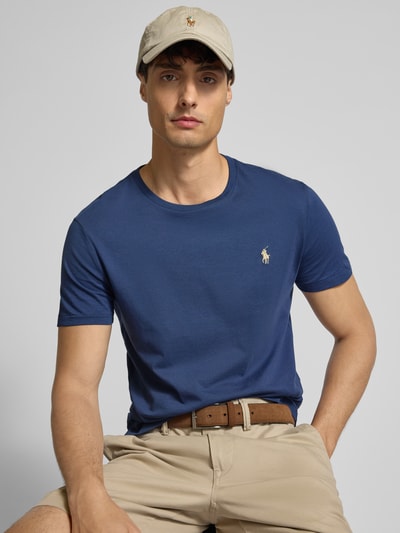 Polo Ralph Lauren Custom slim fit T-shirt met labelstitching Blauw gemêleerd - 3