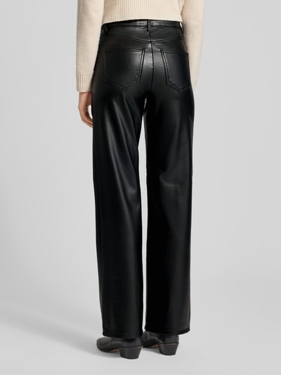 Vero Moda Wide leg broek in leerlook, model 'TESSA' Zwart - 5