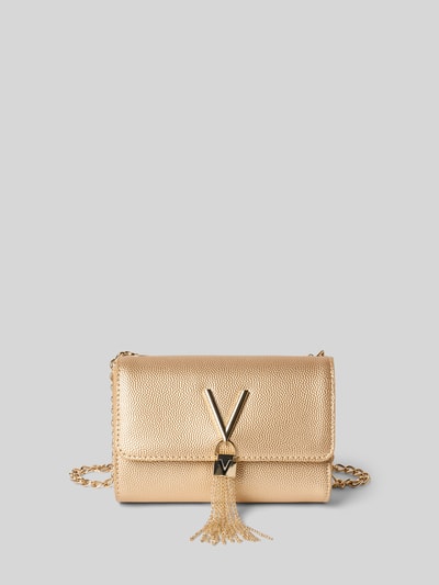 VALENTINO BAGS Clutch in leerlook met logo-applicatie, model 'Divina' Goud gemêleerd - 1