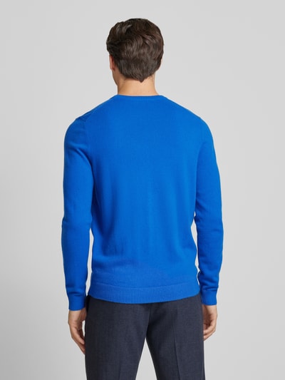 Christian Berg Men Gebreide pullover met ronde hals Koningsblauw gemêleerd - 5