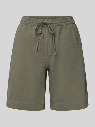 Produktfoto, Shorts mit elastischem Bund Modell 'Cissie' von Soyaconcept aus Reine Baumwolle in Khaki, Regular-Fit, strukturierte Oberfläche.