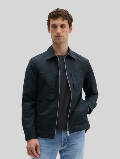 Marc O'Polo Regular Fit Hemdjacke aus Baumwoll-Leinen-Mix Marine 4
