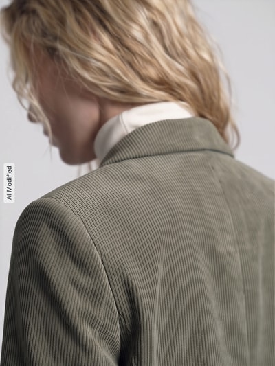 PIECES Taillierter Kurzblazer mit 3/4-Arm Modell 'BOSELLA' Khaki 3