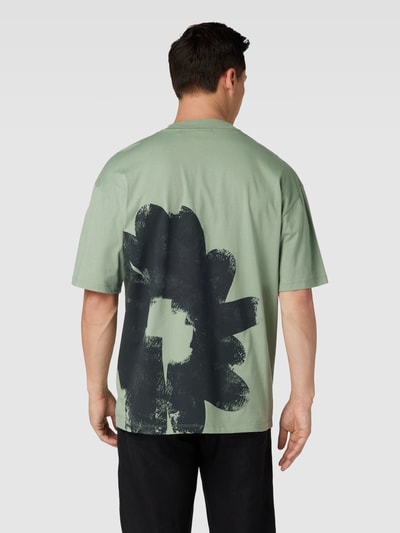 HUGO T-shirt met labelprint, model 'Diore' Mintgroen - 5