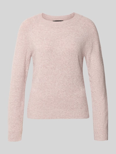 Produktfoto, hellrosafarbener Regular Fit Pullover mit Rundhalsausschnitt Modell 'DOFFY' von VERO MODA, Damen Pullover, feine Strickstruktur