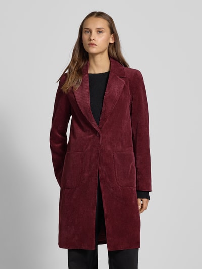 Only Regular Fit Cordmantel mit Reverskragen Modell 'ASTRID' Dunkelrot 4