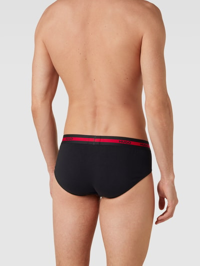 HUGO Slip met elastische band met logo in een set van 3 stuks Zwart - 4