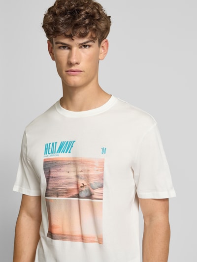 Only & Sons Regular Fit T-Shirt mit Motiv-Print Weiss 3
