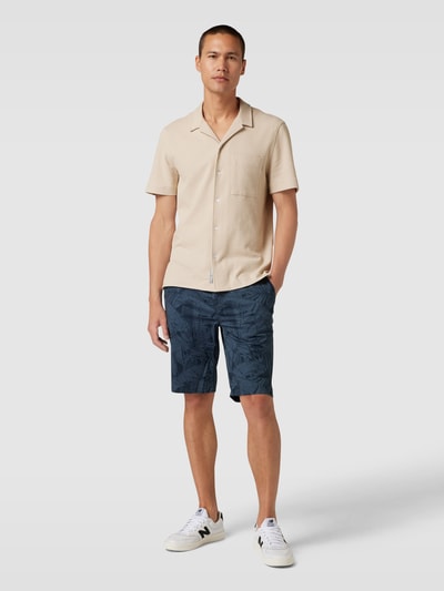 Tom Tailor Bermuda met all-over motief, model 'BANANA' Marineblauw - 1